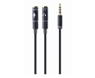 Kabel i złączka GEMBIRD Adapter audio wtyk 4PIN męski, 2x mini Jack 3.5mm żeńskie CCA-417M